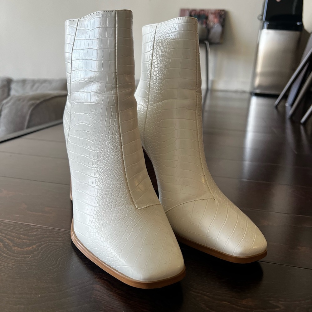 White Croc Boot